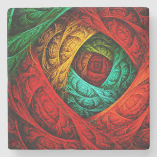 Dessous-de-verre En Pierre Artiste coloré moderne Art Abstrait Motif #09