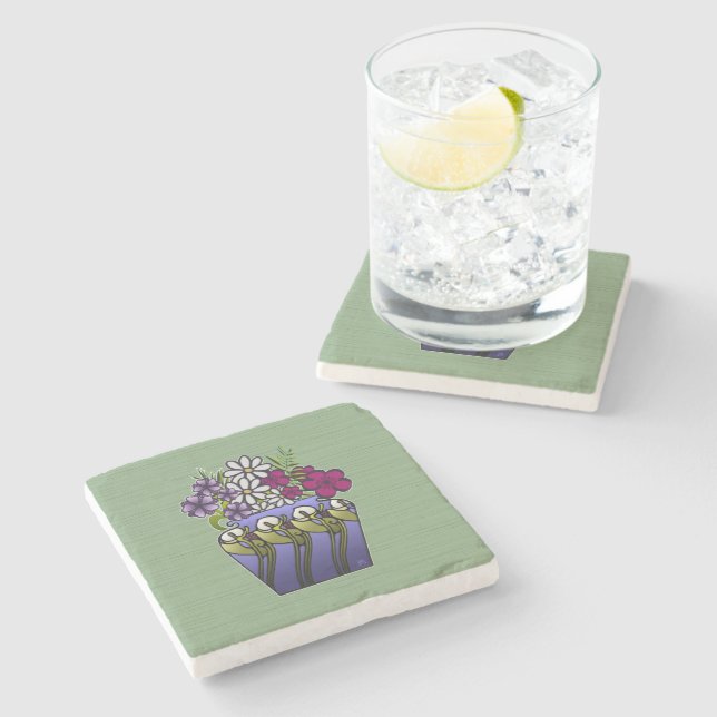 Dessous-de-verre En Pierre Artiste Lily Vase Marbre (Côté)