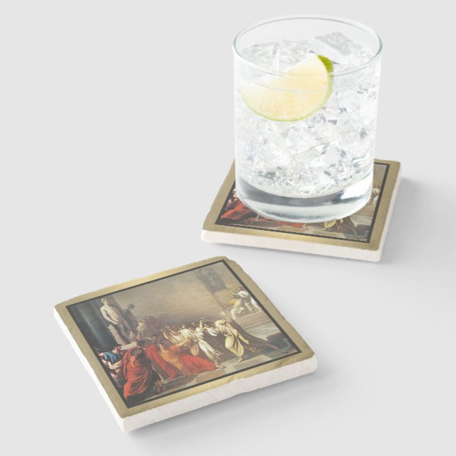 Dessous-de-verre En Pierre Assassinat de Jules César (Côté)
