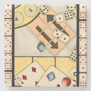 Dessous-de-verre En Pierre Assortiment brouillé des jeux de hasard