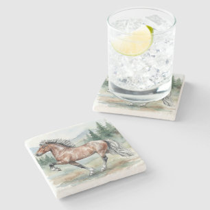 Dessous-de-verre En Pierre Astrid Tolting Cheval islandais aquarelle