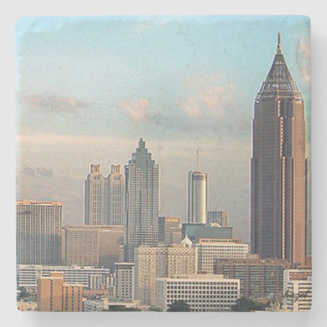 Dessous-de-verre En Pierre Atlanta Skyline, Atlanta Skyline (Devant)