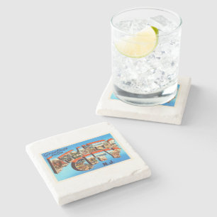 Dessous-de-verre En Pierre Atlantic City 1 Vintage voyage du New Jersey NJ -