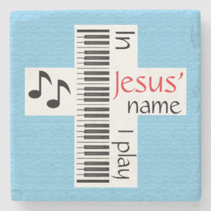 Dessous-de-verre En Pierre Au nom de Jésus, je joue