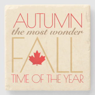 Dessous-de-verre En Pierre Automne Rouge Feuille Word Art Wonder Automne ...
