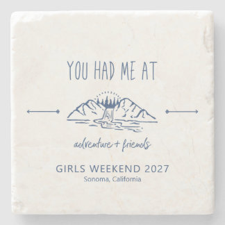 Dessous-de-verre En Pierre Aventure + Friends Girls Weekend Getaway Custom