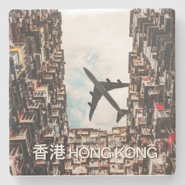 Dessous-de-verre En Pierre Avion de Hong Kong (Devant)