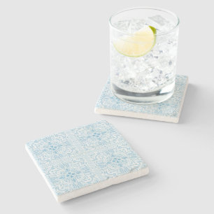 Dessous-de-verre En Pierre Azulejo Pastel Blue Portugal Souvenir