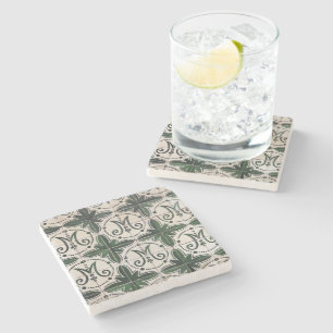 Dessous-de-verre En Pierre azulejo vert vintage