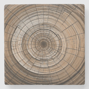 Dessous-de-verre En Pierre Bague d'arbre rustique