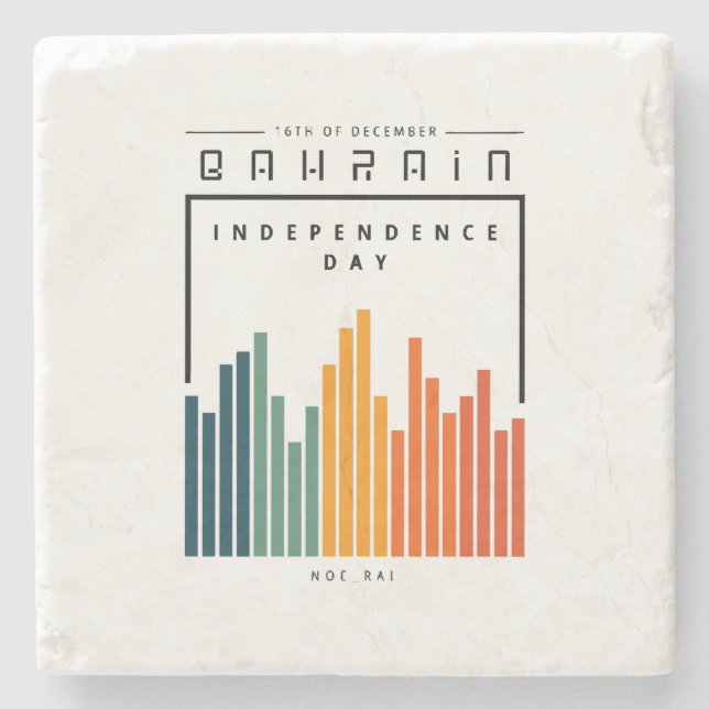 Dessous-de-verre En Pierre Bahrain rétro (Devant)