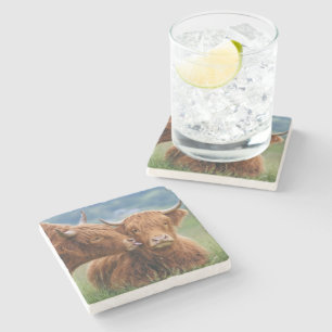 Dessous-de-verre En Pierre Baiser de vache des Highlands