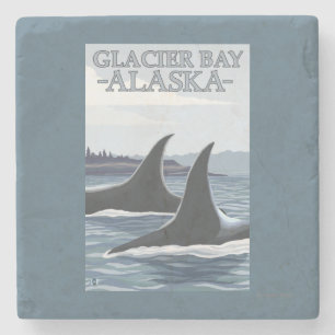Dessous-de-verre En Pierre Baleines #1 - baie de glacier, Alaska d'orque