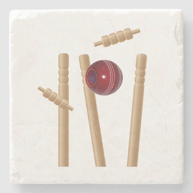 Dessous-de-verre En Pierre Balle Et Pompes De Cricket, (Devant)