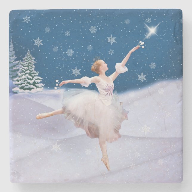 Dessous-de-verre En Pierre Ballerine de la Reine de neige personnalisable (Devant)