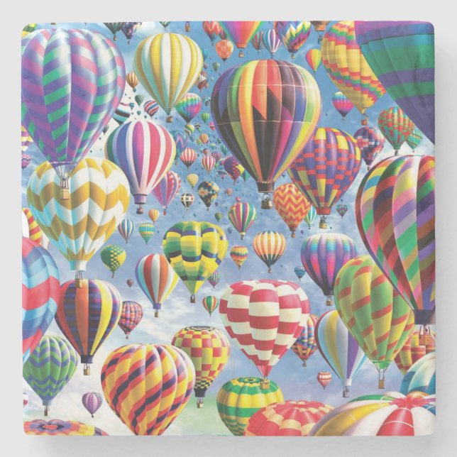 Dessous-de-verre En Pierre Ballons à air chaud partout (Devant)