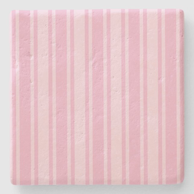 Dessous-de-verre En Pierre Bandes de bonbons rose pâle (Devant)