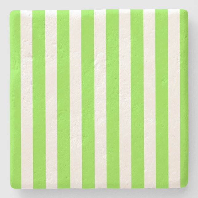 Dessous-de-verre En Pierre Bandes de bonbons vert et blanc de chaux (Devant)