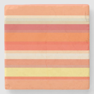 Dessous-de-verre En Pierre Bandes rouges mignonnes orange