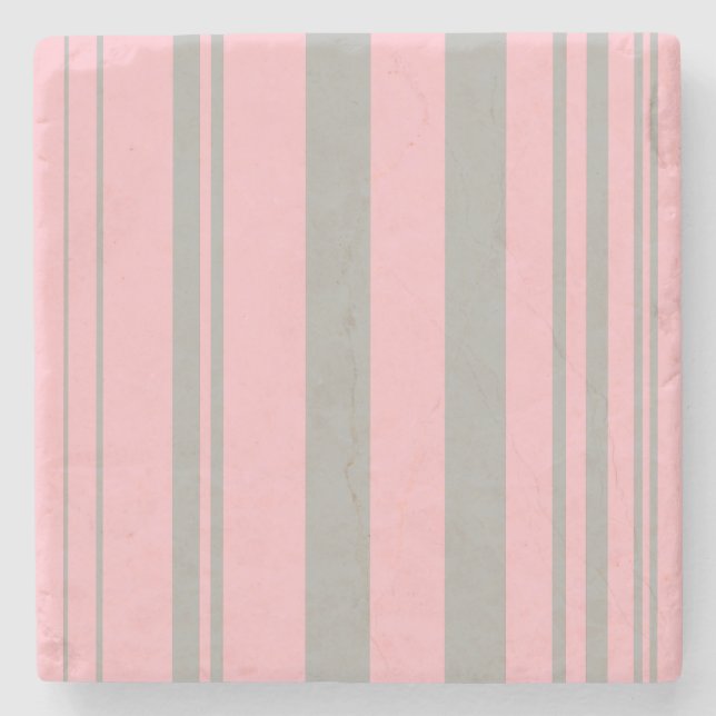 Dessous-de-verre En Pierre Bandes variées/rose et gris (Devant)