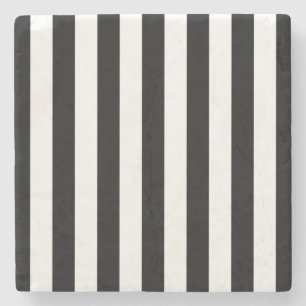 Dessous-de-verre En Pierre Bandes Verticales Noires Et Blanches