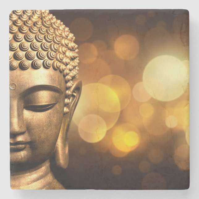 Dessous-de-verre En Pierre Bangkok, Thaïlande| Bouddha d'or (Devant)