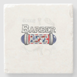 Dessous-de-verre En Pierre Barber_s Pole Barbier Coiffeur Cheveux Cheveux Chr
