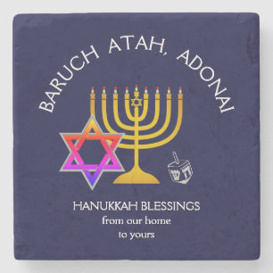 Dessous-de-verre En Pierre BARUCH ATAH ADONAI   Bénédictions Hanoukka