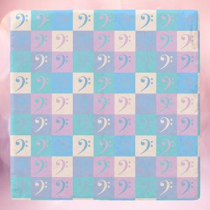 Dessous-de-verre En Pierre Bass Clef Music Motif Pastel