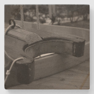 Dessous-de-verre En Pierre Bateau en bois Boom Yoke B/W Dessous de verre en p
