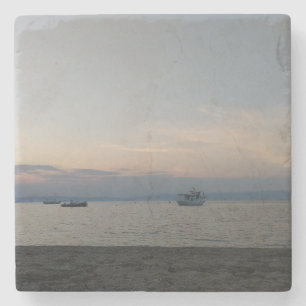 Dessous-de-verre En Pierre Bateaux d'été de mer Marble Dessous de verre de pi