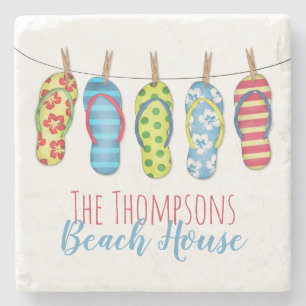 Dessous-de-verre En Pierre Beach House Tropical Flip Flops élégant
