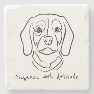 Dessous-de-verre En Pierre Beagle Line Art, Elegance with Attitude
