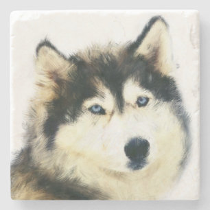 Dessous-de-verre En Pierre Beau Dessous de verre en marbre sibérien Husky