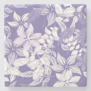 Dessous-de-verre En Pierre Beau Vintage Pastel Violet Motif Floral
