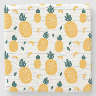 Dessous-de-verre En Pierre Beauté ananas : Motif tiré à la main