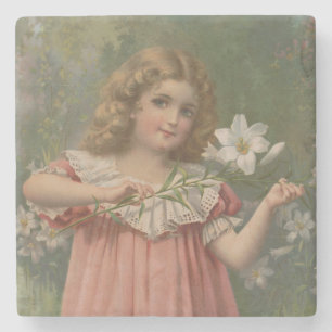 Dessous-de-verre En Pierre Beautés de Pâques, Illustration Vintage, 1898