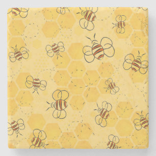 Dessous-de-verre En Pierre Bee Buzzing Honey Bees mignonne