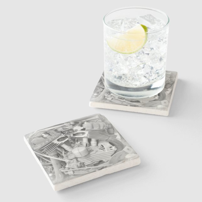 Dessous-de-verre En Pierre Beer Motorcycle Coaster 18 (Côté)