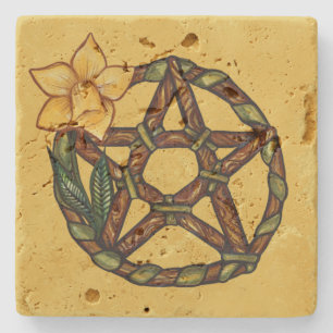 Dessous-de-verre En Pierre Bienheureux Daffodil Pentacle Ostara Art