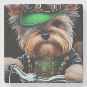 Dessous-de-verre En Pierre Biewer Terrier Chien Conduite Vélo St. Patrick's D
