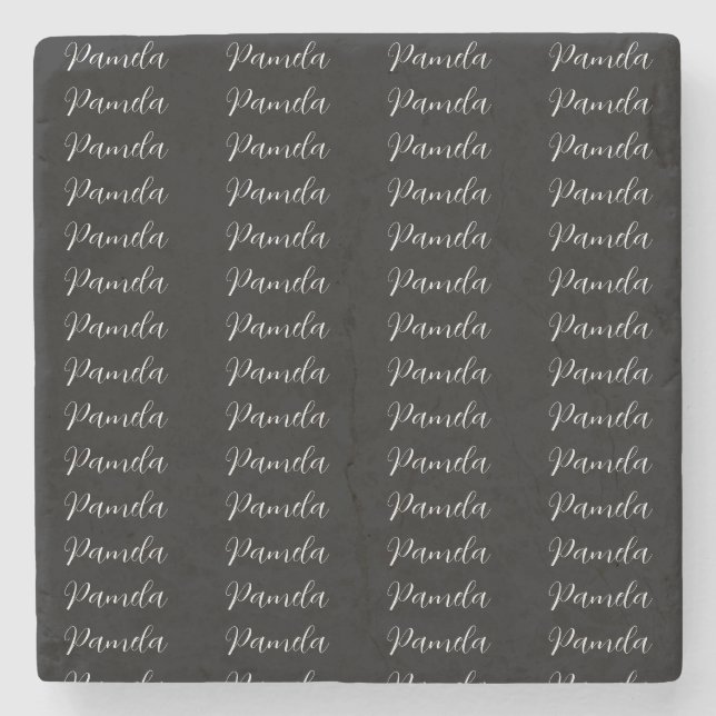 Dessous-de-verre En Pierre Black Red Minimalist Ajouter un nom personnalisé (Devant)