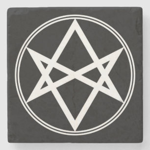 Dessous-de-verre En Pierre Blanc unicursale de Hexagram de Falln