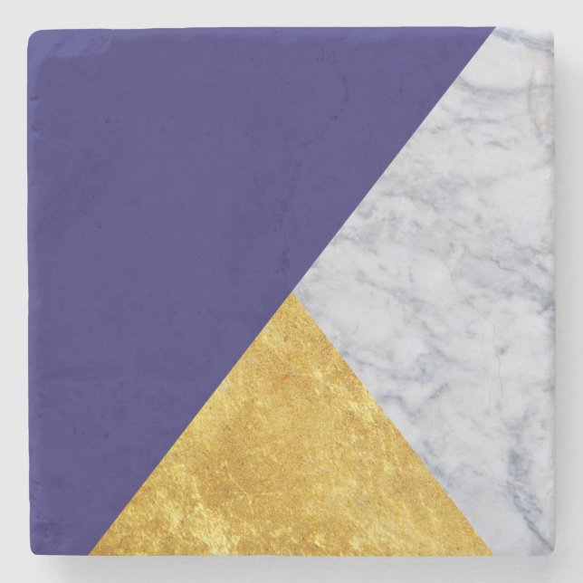 Dessous-de-verre En Pierre Bleu + Dessous de verre de marbre de pierre d'or (Devant)
