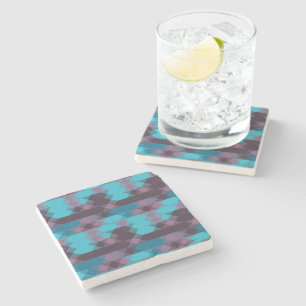 Dessous-de-verre En Pierre bleu paon, violet, bleu topaze et tonnerre