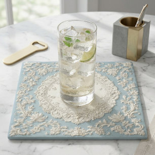 Dessous-de-verre En Pierre Bleu rustique de campagne française vintage   Art 