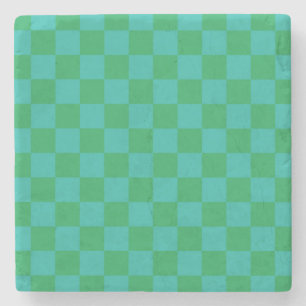 Dessous-de-verre En Pierre Bleu vert À damiers En vichy Motif