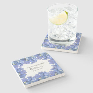 Dessous-de-verre En Pierre Blue Hydrangea Petals Mariages Noms personnalisés