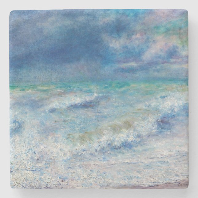 Dessous-de-verre En Pierre Blue Seascape par Renoir (Devant)