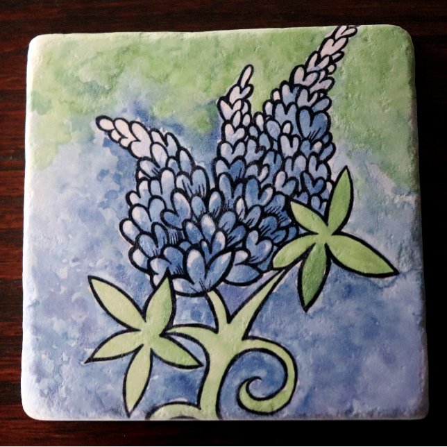 Dessous-de-verre En Pierre Bluebonnets du Texas (Créateur téléchargé)